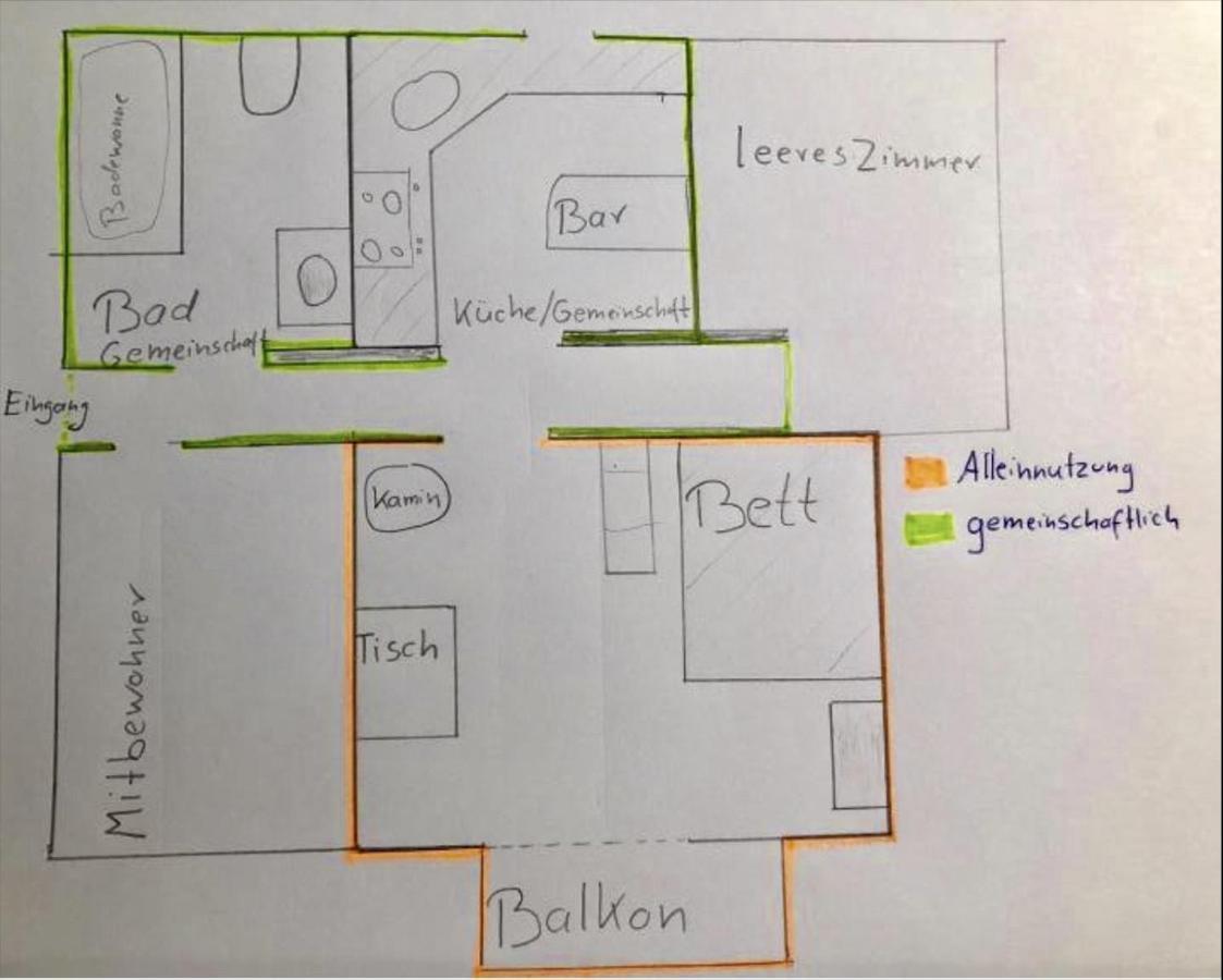 Zentrales Wg-Zimmer 1 Ravensburg, Balkon, Kamin Apartment Luaran gambar